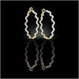 Gold Pave Zig Zag Hoop