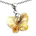 CandyGem 925 Sterling Silver Genuine .85 inch Large Citrine Yellow Orange Crystal Butterfly Pendant by Swarovski Elements with free 18inch Sterling Silver Chain. Free Gift Box.