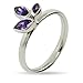 Stackable Reflections Amethyst CZ Leaves Stackable title=