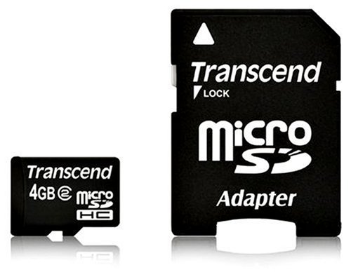 Transcend 4 GB microSDHC Class 2 Flash Memory Card TS4GUSDHC2E (Black) - Frustration Free Packaging