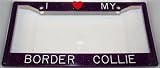Purple Glitter I Love My Border Collie Frame