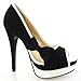 Show Story Sexy Womens 2 Tone Bow Peep Toe Platform Stiletto Pumps Shoes,YFA1501