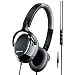 Klipsch Image One On-Ear Headphones with 3-Button Mic for iPhone/iPod - Black / Silver / Leather
