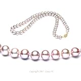 Single Strand 18 Inch 7-8mm Lavender Freshwater Cultured Pearl Necklace