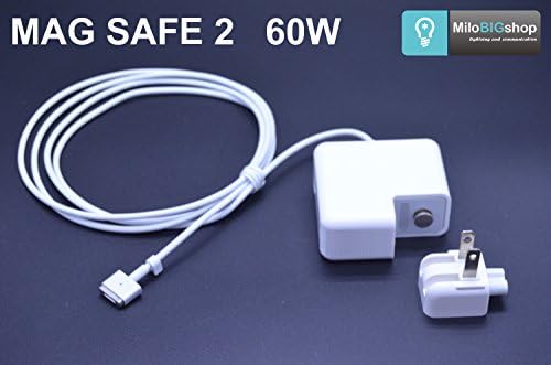 MAGSAFE 2 MacBook PRO Charger MBS 60W Power Adapter [Charge + Protect] Replacement Series with Apple AC Magsafe Connection (T-Style) for A1435 13-inch Retina Display and More