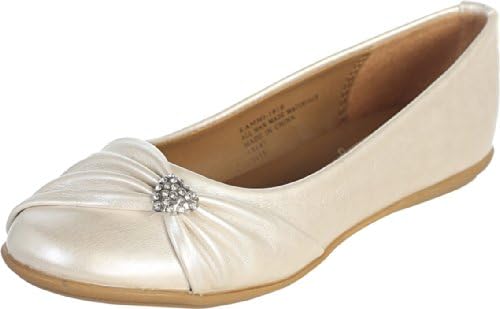 Ivory Pearl Girl's Flat Shoes with Rhinestone Heart Infant 8