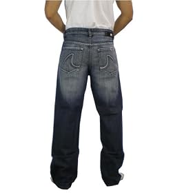 New Ecko Unlimited Mens Washed Blue Baggy Fit Denim Jeans (0302201301890)