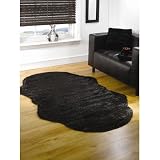 Faux Sheepskin Black Shag Rug Size: 65cm x 105cm