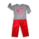 Mis Tee V-Us - Boys Long Sleeve Pant Set, Grey, Red
