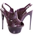 Shoehorne Women's Purple Snake Print Slingback Platform shoe booties Avail in Sizes 4-8 UK
