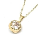9ct Yellow Gold CZ Pendant on 18 Fine Gold Chain