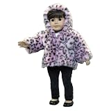 Pink Leopard Print Fur Jacket with Black Velvet Pants. Fits 18" Dolls like American Girl®