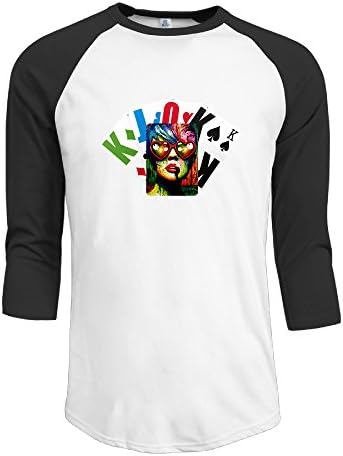 Men's Heart Shaped Sunglasses Pop Art 3/4 Sleeve Raglan Tee Shirts 100% Cotton