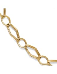 14k Yellow gold Leslies Textured Fancy Link Bracelet