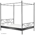 Nostalgie Himmelbett schwarz lackiert 180 x 200 cm