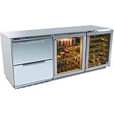 Perlick Built In Double Refrigerator And Wine Reserve With Integrated Drawers And Overlay Glass Door (x 2) (Requires Custom Panels)