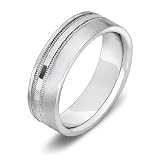 14k White Gold Milgrained Women's Wedding Band