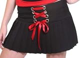 Folter LACED PLEATED SKIRT IN BLACK WITH RED RIBBON