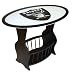 Oakland Raiders Wood End Table With Glass Cover
