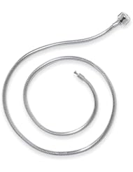 19 inch Artisan Snake 3mm Charm Necklace In Silver for 4mm Charms