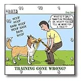 Dog Care - Lassie Like Cartoon Negotiating Timmys Location - 10x10 Wall Clock