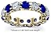 Women's Diamond Eternity Band Shared Prong Diamond and Blue Sapphire Gemstone Round Cut - Includes Appraisal / Certificate of Authenticity - ( 5.00 Total Carat Weight | FG-VS Quality | 18k Yellow Gold ) Finger Size - 7.5