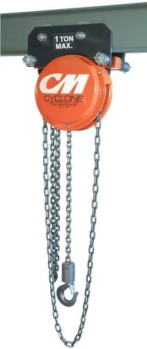 CM 4531 Cyclone Army Type Plain Trolley Chain Hoist, 16000 lbs Capacity, 10' Lift Height