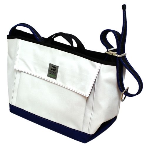 FREDRIK PACKERS(フレドリックパッカーズ) メッセンジャーバック Professor Pack プロフェッサーパック White×Navy trim：Navy Sサイズ