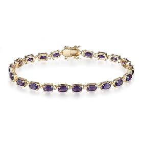 Yellow Gold Overlay Sterling Silver Amethyst Bracelet, 7 by Amazon.com Collection
