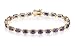 Jewelry : Yellow Gold Overlay Sterling Silver Amethyst Bracelet, 7"