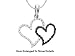 Double Heart Genuine Black and White Diamond Pendant