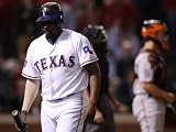 San Francisco Giants v Texas Rangers, Game 4: Vladimir Guerrero Photographic Poster Print by Christian Petersen, 18x24