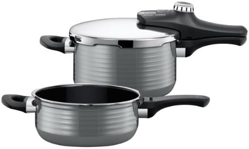 Silit Sicomatic econtrol Duo, Pressure cooker, 2 pieces, 4.5+3.0l, Vision, also suitable for induction, 1010151411