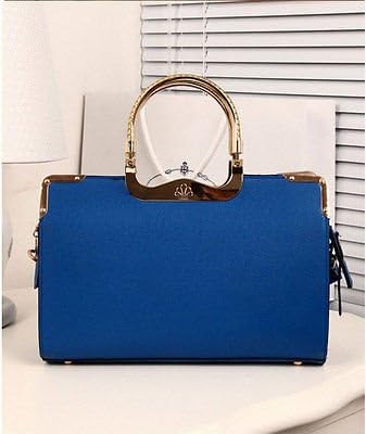 NEW! Womens Ladies PU Designer Leather Tote Satchel Shoulder Bag Crossbody Handbag//Blue