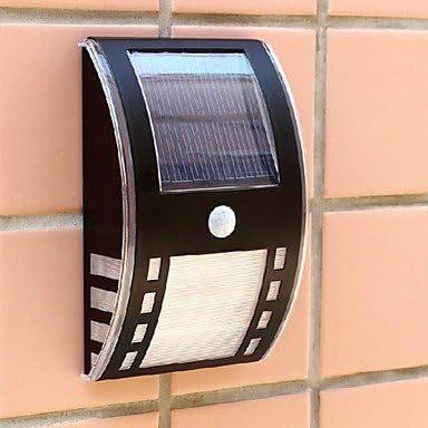 Rayshop - 2-LED White Outdoor Solar Power Wall Mounted Light With PIR Motino Sensor