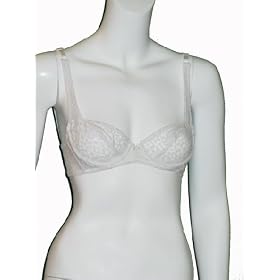 DEBORAH MARQUIT Sheer White Daisy Lace Bra