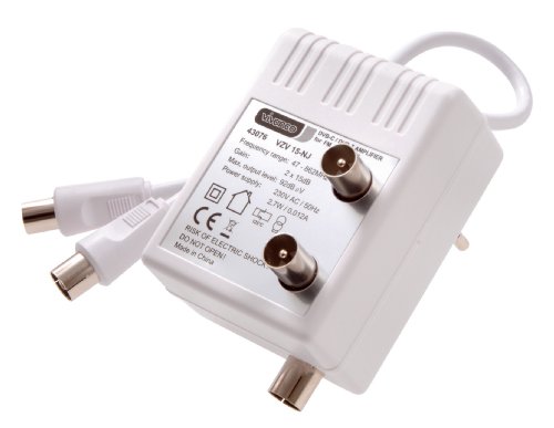 Vivanco STVZV 15S-NJ DVB-C / DVB-T TV-Zweiger&auml;teverst&auml;rker (Koax-Kupplung - 2x Koax-Stecker)