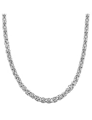 Rhodium-plated Sterling Silver 3.6-mm Round Byzantine Necklace (18 Inch)