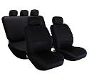 Car Seat Cover Solid Black Airbags Ready and Rear Split Fb051115