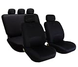 Car Seat Cover Solid Black Airbags Ready and Rear Split Fb051115