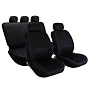 Car Seat Cover Solid Black Airbags Ready and Rear Split Fb051115