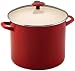 Rachael Ray Enamel On Steel 12-Quart Stockpot, Red