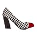 Charm Foot Vintage Damier Womens Chunky Heel Pumps Shoes