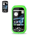 New Fashionable Perfect Fit Soft Silicon Gel Protector Skin Cover (Faceplate/Snap On) Rubber Cell Phone Case for Motorola i1 Boost Mobile,Sprint / Nextel - GREEN