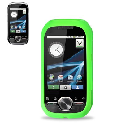 Fashionable Perfect Fit Soft Silicon Gel Protector Skin Cover (Faceplate/Snap On) Rubber Cell Phone Case for Motorola i1 Boost Mobile,Sprint / Nextel - GREEN
