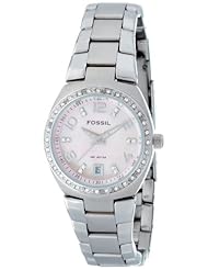 Fossil Womens AM4175 Glitz Quartz Pink Mother-Of-Pearl Dial Watch