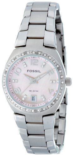 Fossil Women's AM4175 Glitz Quartz Pink Mother-Of-Pearl Dial Watch