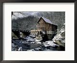 Grist Mill and Glade Creek, Badcock State Park, WV Framed Photographic Poster Print by David Davis, 21x17