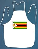 Zimbabwe Flag BBQ Barbeque Apron with 2 Pockets