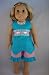 A Summer Outfit Blue and Pink Shorts and Shirt Designed for 18 Inch Doll Like the American Girl Dolls